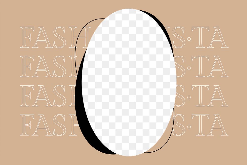 Aesthetic brown oval png frame, transparent background
