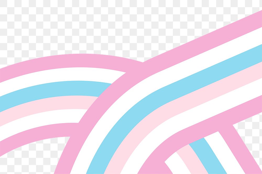Png transgender flag ribbon sticker, transparent background 