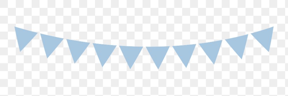 Blue bunting png sticker, festive decoration graphic, transparent background