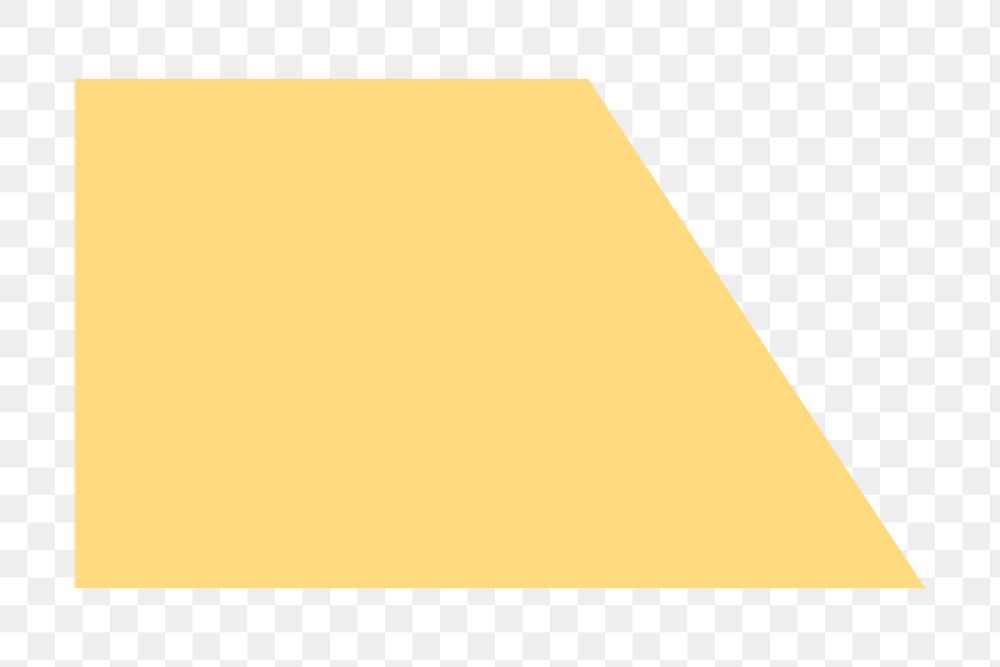 Trapezoid yellow shape png sticker, transparent background