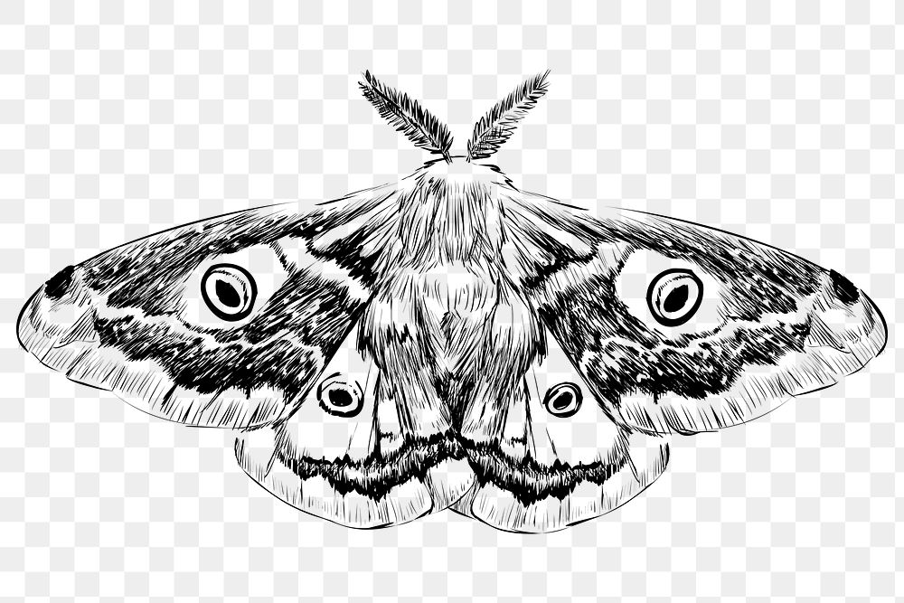 Png Emperor moth  animal illustration, transparent background