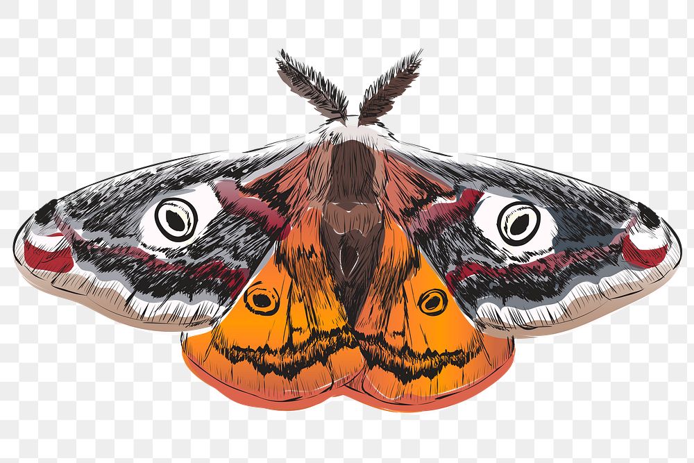 Png Emperor moth  animal illustration, transparent background