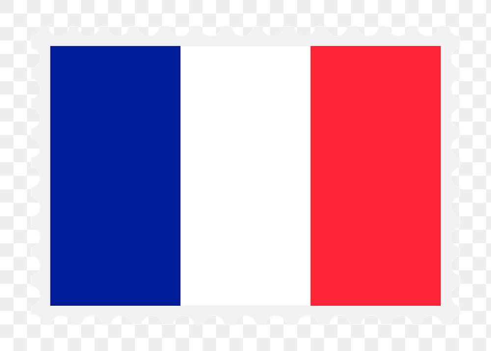 French flag png stamp illustration, transparent background. Free public domain CC0 image.