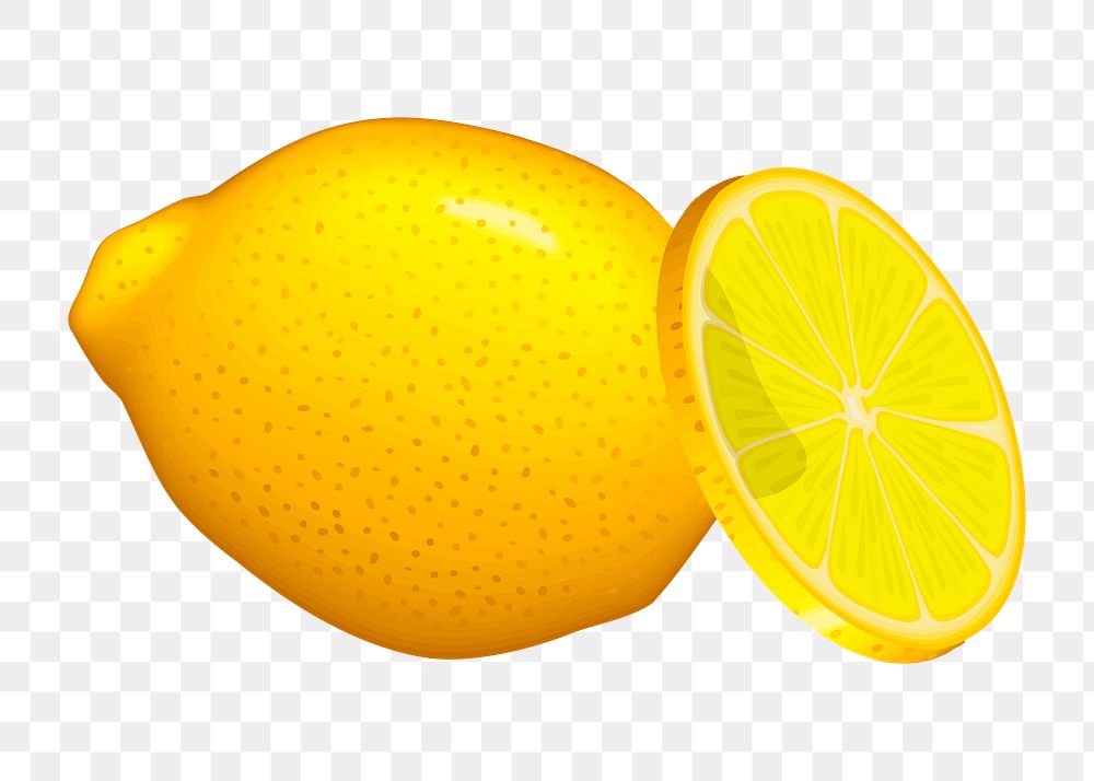 Lemon png illustration, transparent background. Free public domain CC0 image.