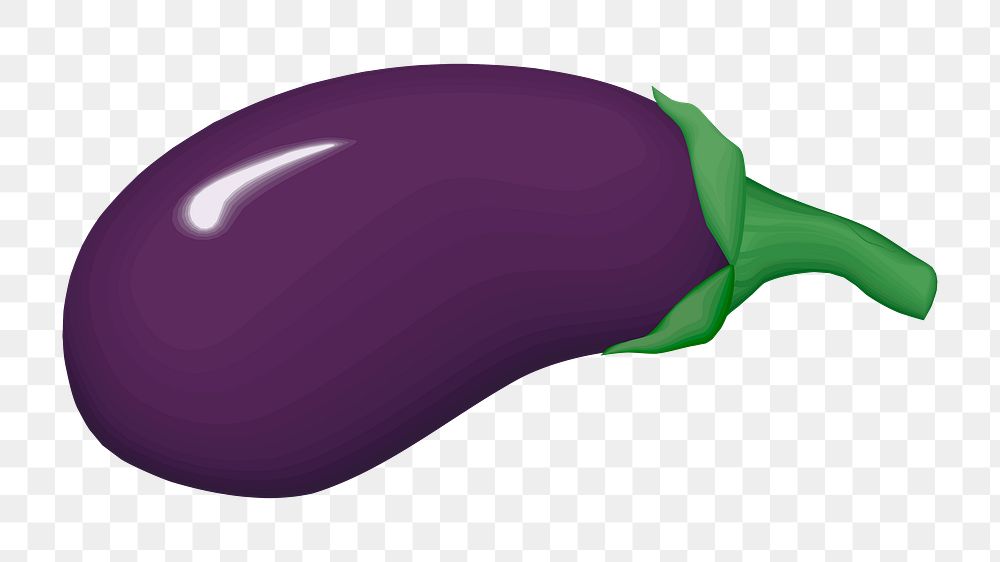 Eggplant  png clipart illustration, transparent background. Free public domain CC0 image.