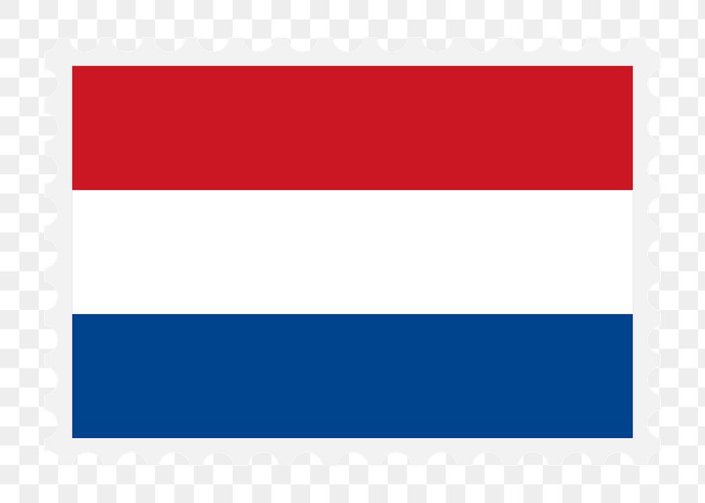 Netherlands flag png stamp illustration, transparent background. Free public domain CC0 image.