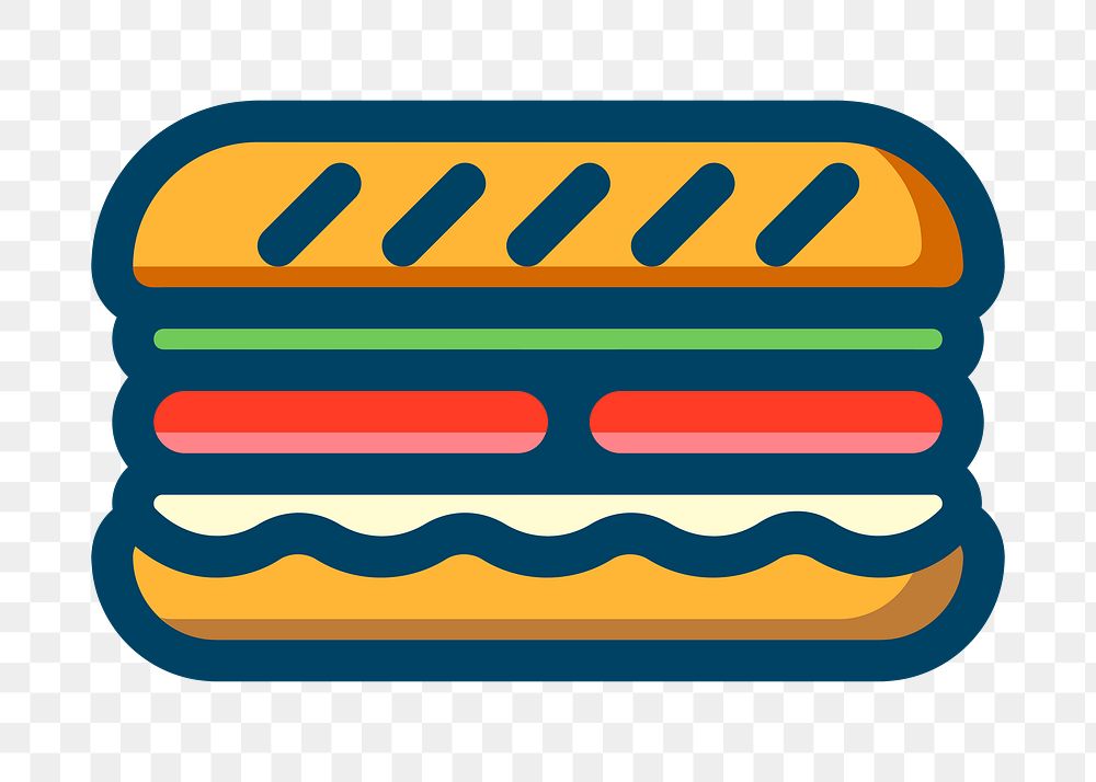 Burger  png clipart illustration, transparent background. Free public domain CC0 image.