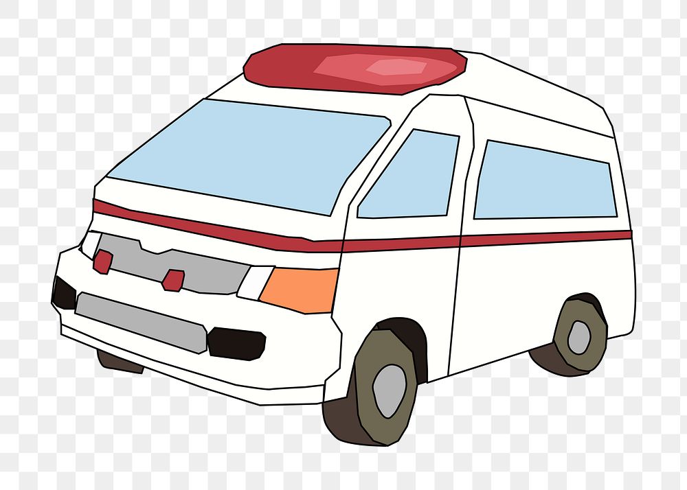 PNG Ambulance clipart, transparent background. Free public domain CC0 image.