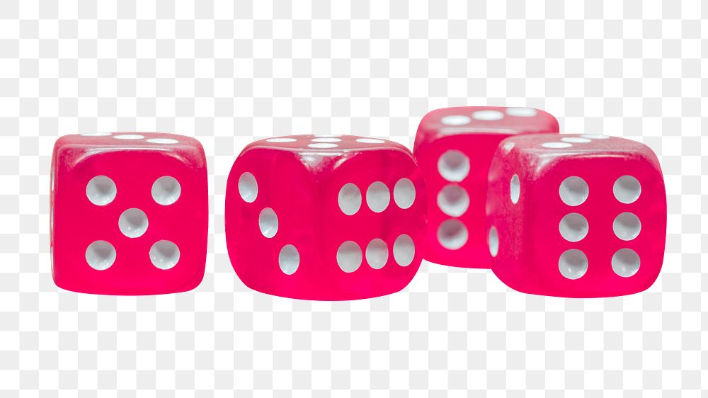 Pink dice png sticker, transparent background