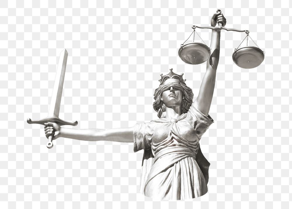 Lady justice  png sticker, transparent background 