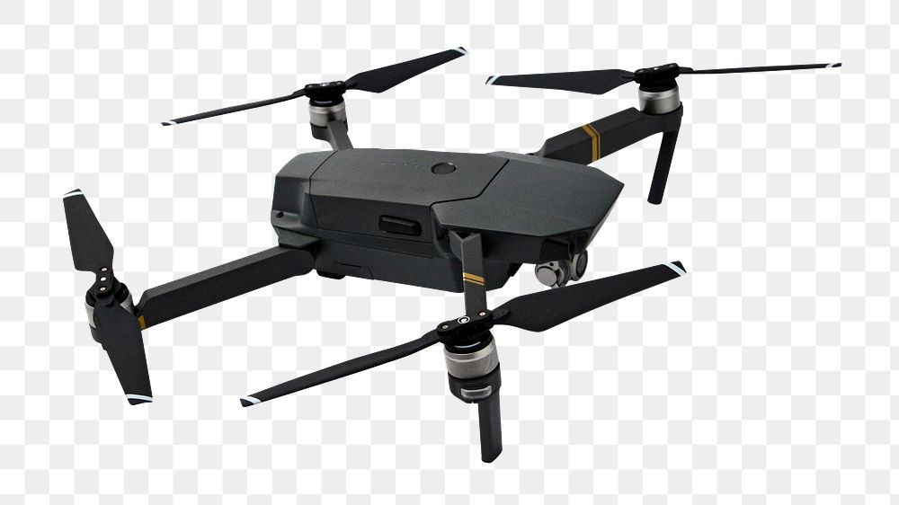 Black drone png sticker, transparent background