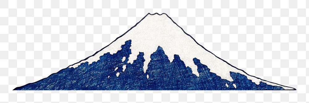 Hokusai's Mount Fuji png, transparent background.    Remastered by rawpixel. 