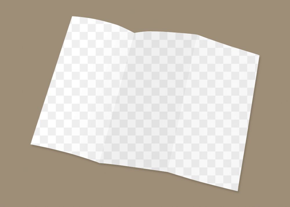 Tri-fold brochure png transparent mockup