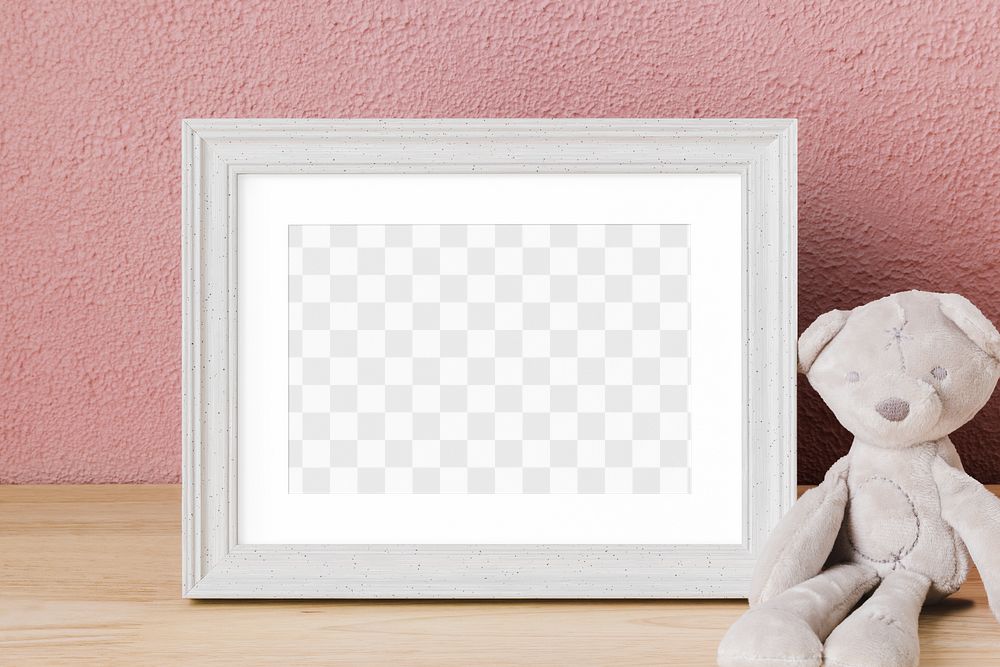 Picture frame png mockup, kids room decor, transparent design