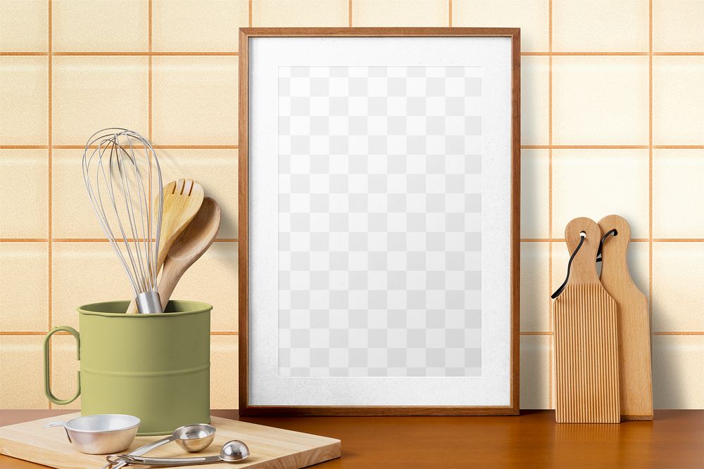 Picture frame png mockup, realistic wall decor, transparent design