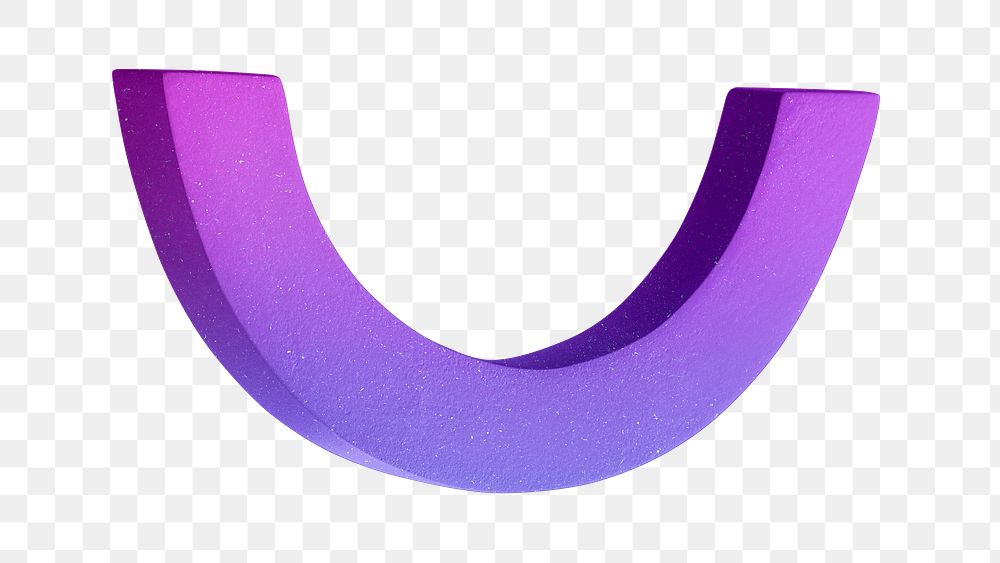 Purple arch shape png 3D sticker, transparent background