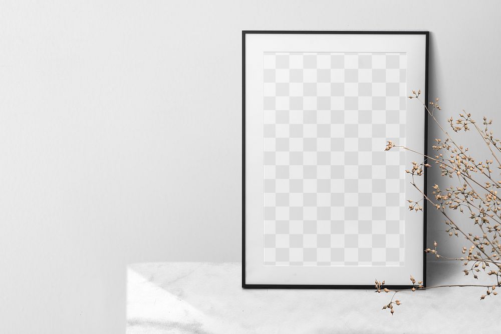 Minimal photo png frame mockup, transparent design