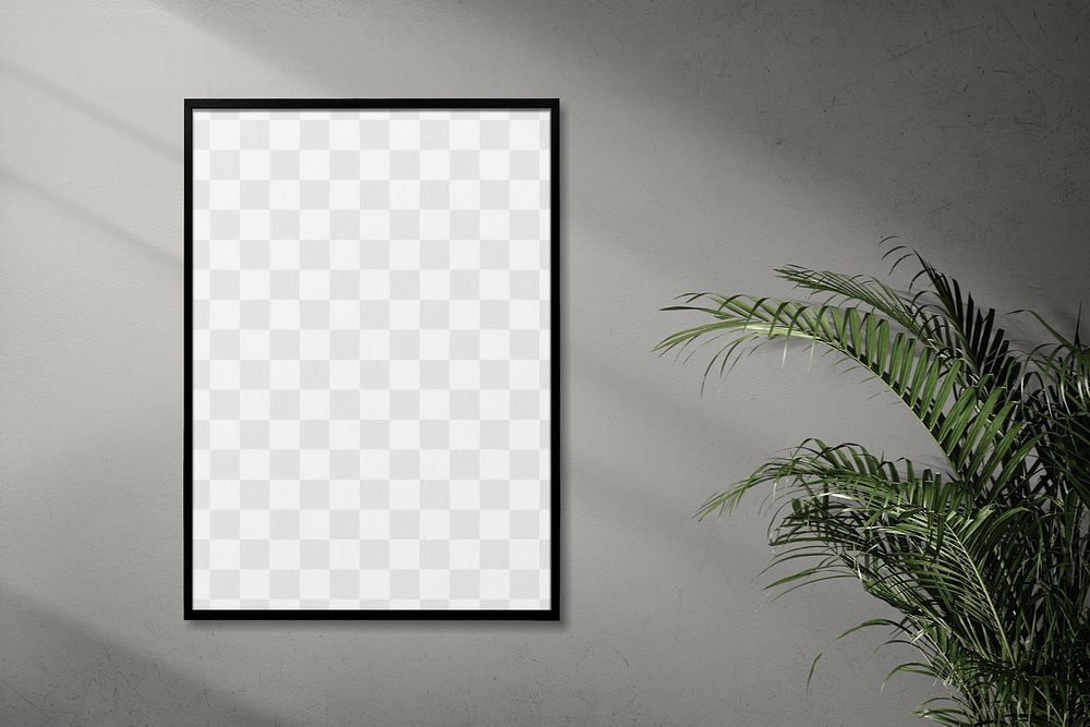 Picture frame png mockup, houseplant decor, transparent design