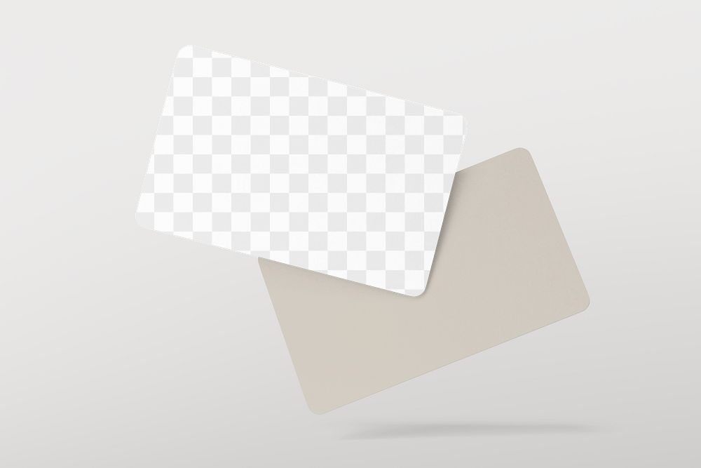 Credit card png mockup, gray transparent design