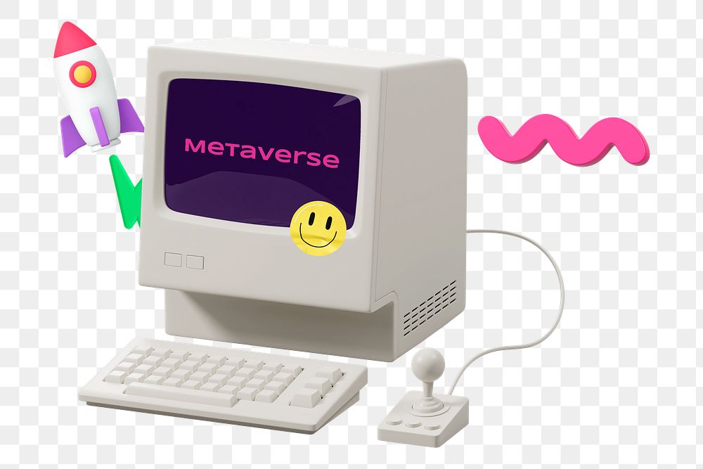 Metaverse png word sticker, mixed media design, transparent background
