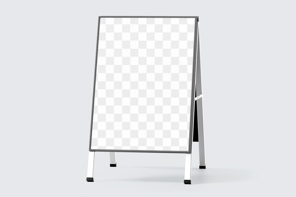 A-frame sign png transparent mockup