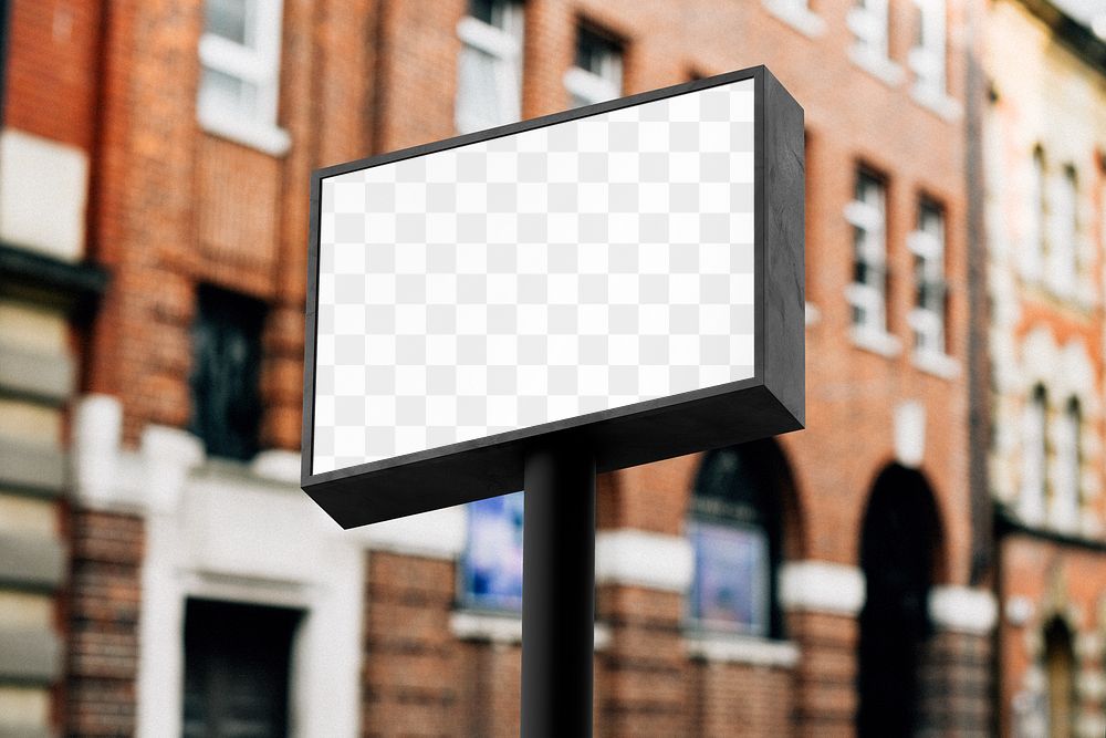 3D rectangle sign png mockup, transparent design
