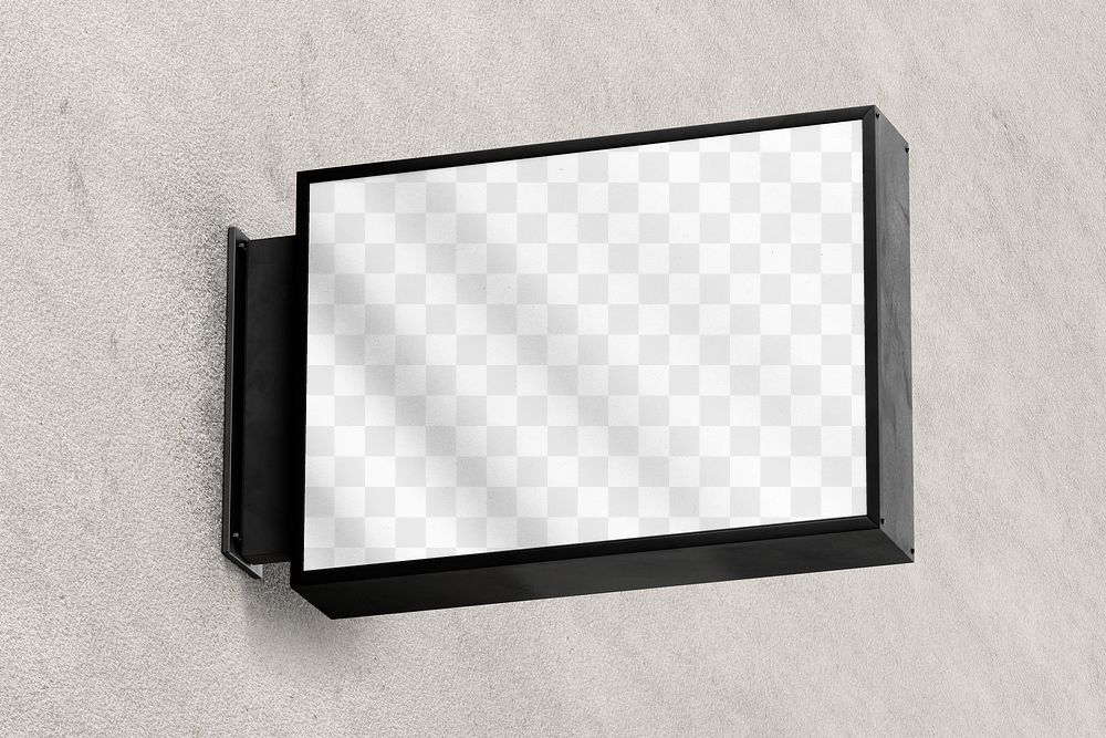 Wall sign png mockup, 3D transparent design