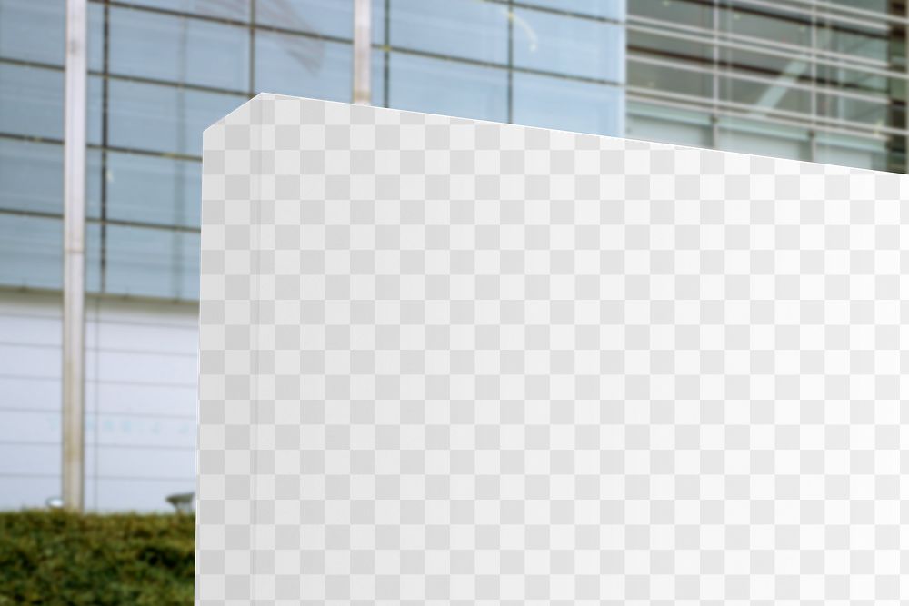 3D pylon sign png mockup, transparent design