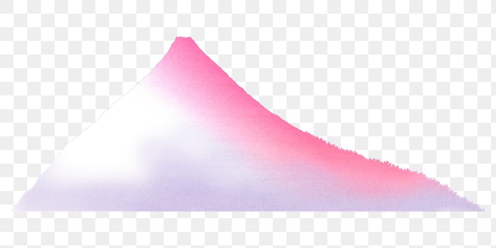 Pink watercolor mountain png sticker, gradient nature illustration, transparent background