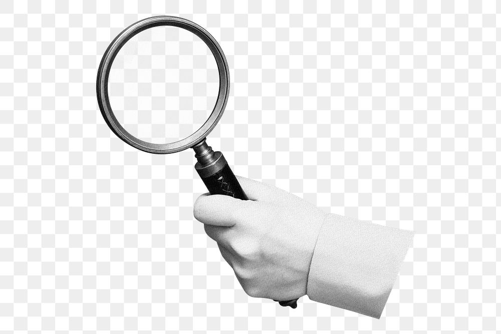 Magnifying glass png sticker, transparent background