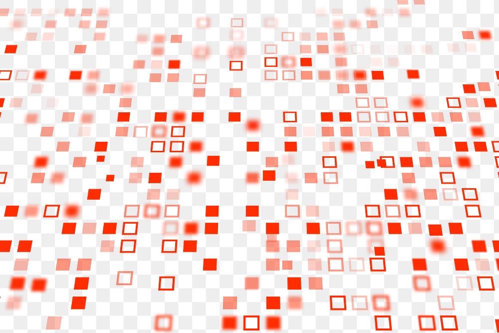 Red technology png pattern, transparent background