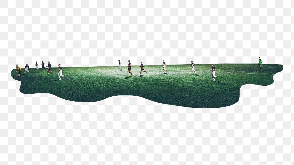 People playing soccer png sticker, isolated image, transparent background