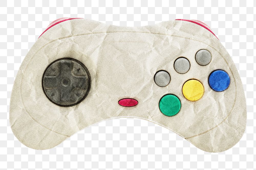 Game controller png sticker, paper texture image, transparent background