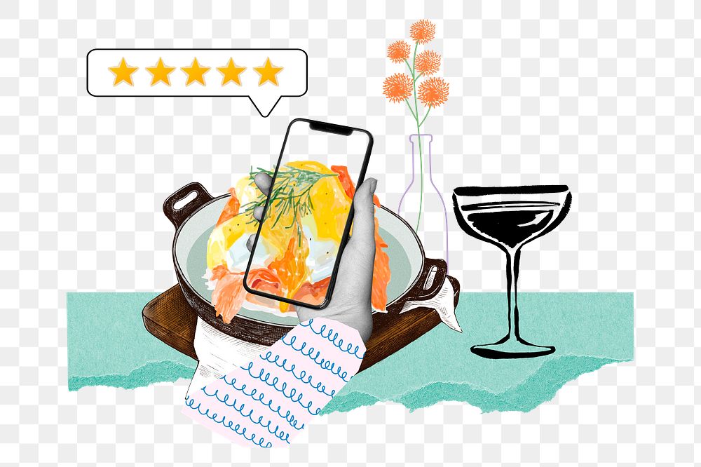 Food blogger png sticker, social media remix, transparent background