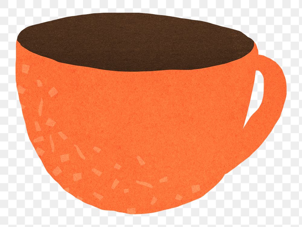 Orange coffee cup png sticker, object illustration, transparent background