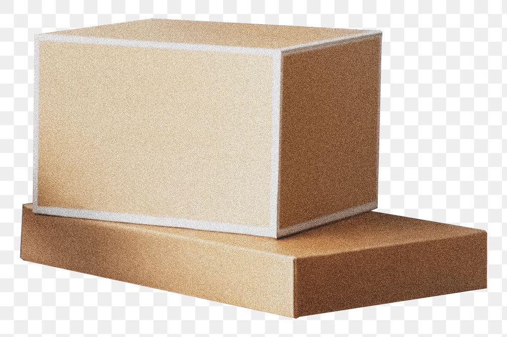 Stacked paper boxes png sticker, sustainable packaging, transparent background