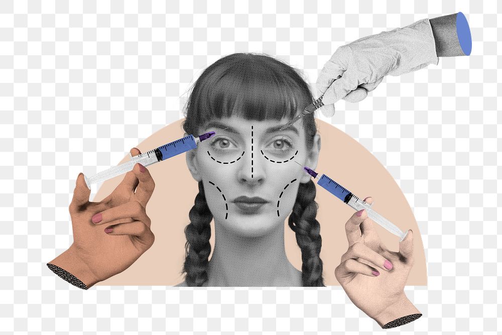 Plastic surgery png sticker, creative beauty remix, transparent background