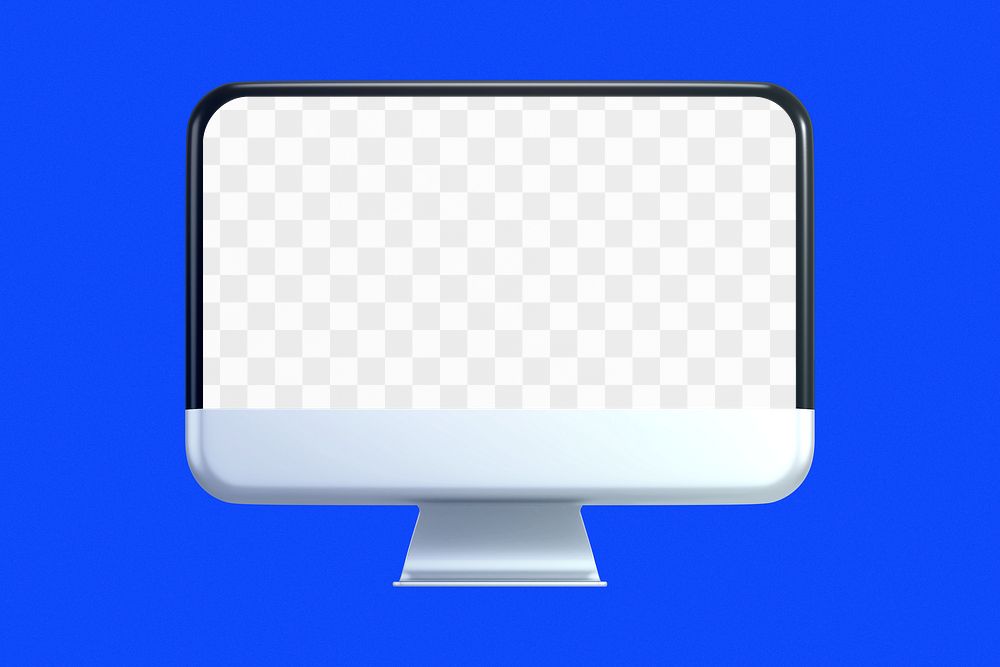 3D computer png screen mockup, transparent design