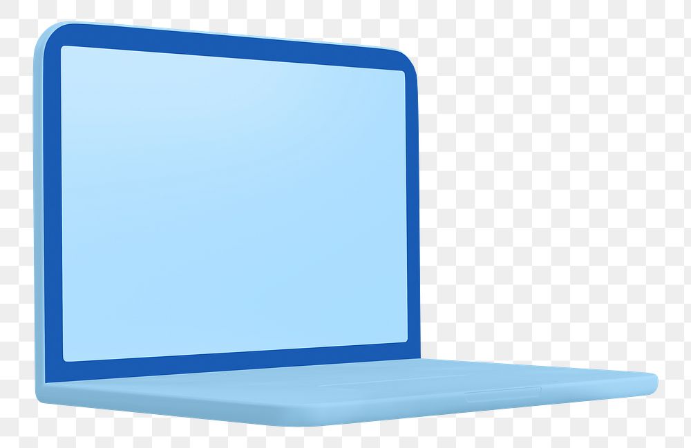 Laptop screen png 3D sticker, transparent background