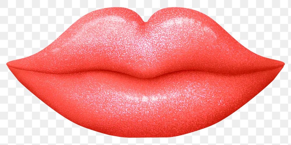 Red lips clipart png, 3d graphic, transparent background