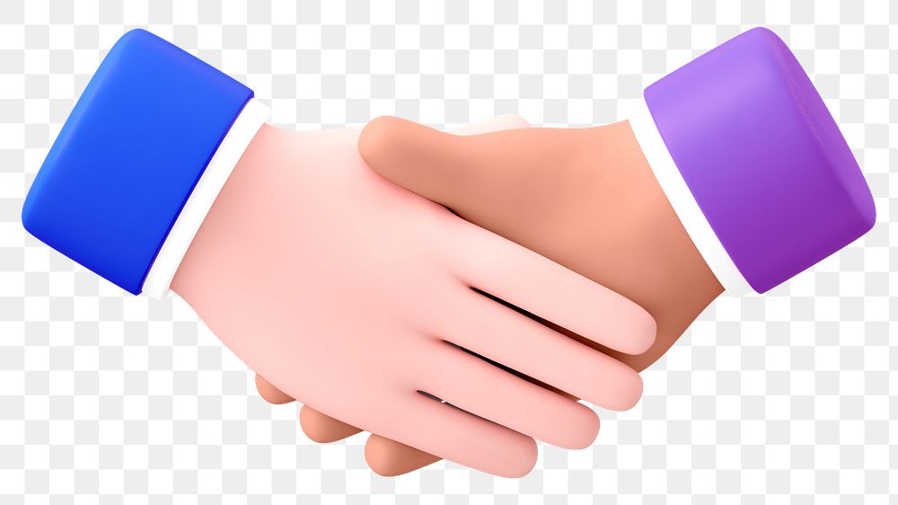 Business handshake png 3D sticker, transparent background