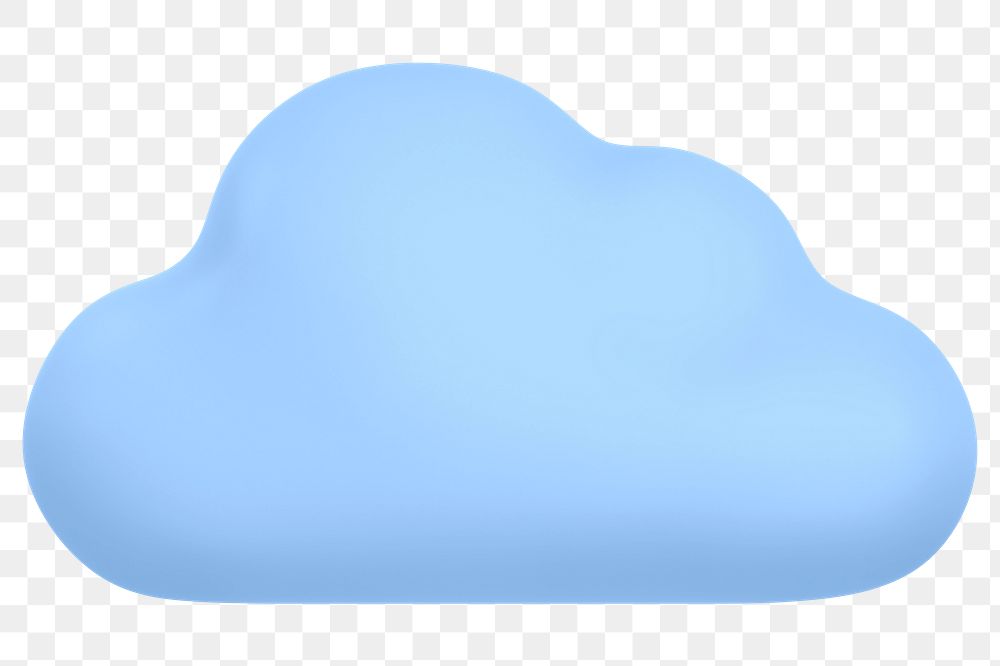 Cute cloud png 3D sticker, transparent background