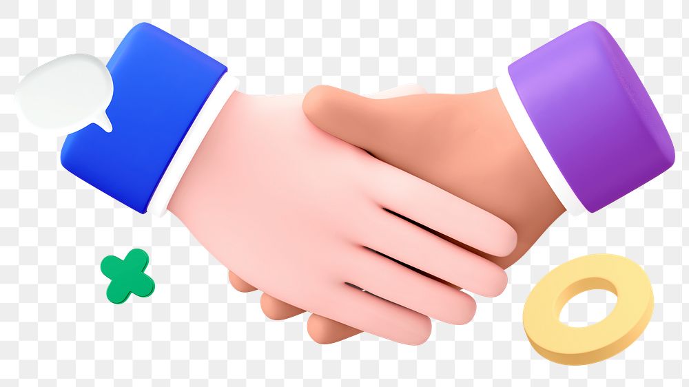 Business partners png sticker, colorful remix, transparent background 