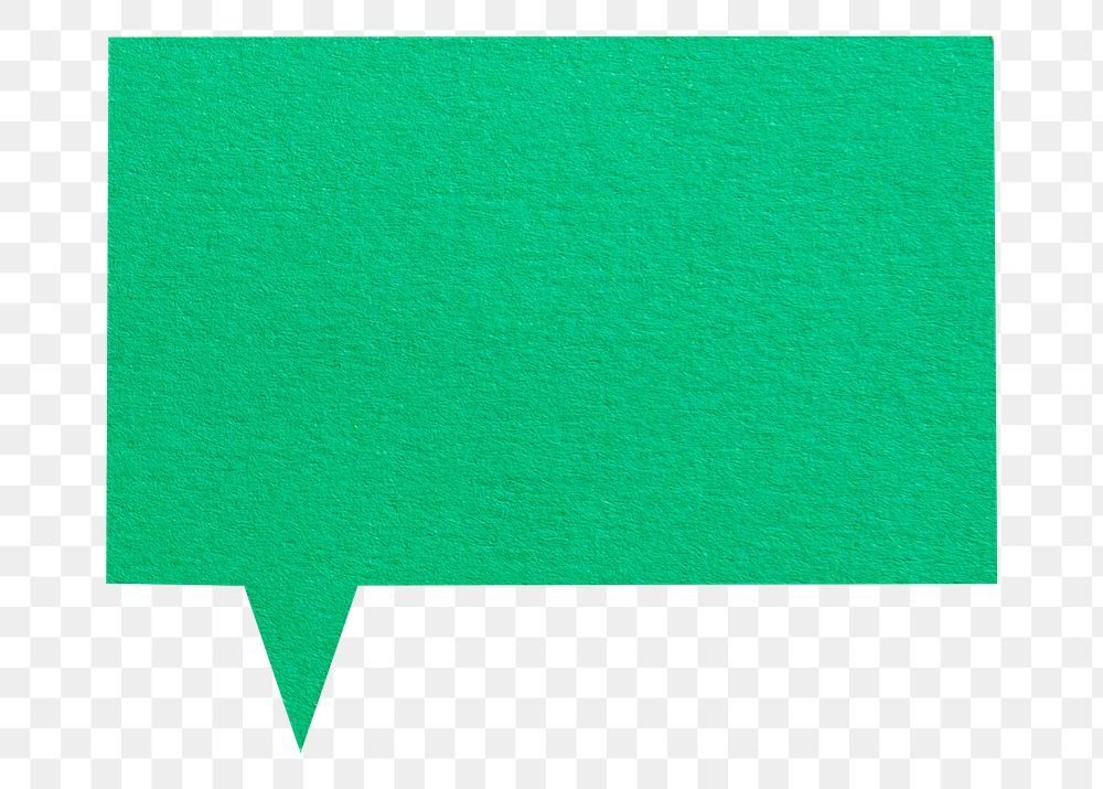 Green speech bubble png sticker, transparent background