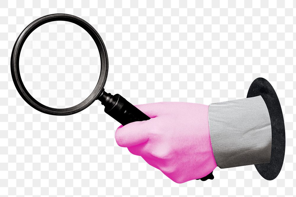 Magnifying glass png sticker, transparent background