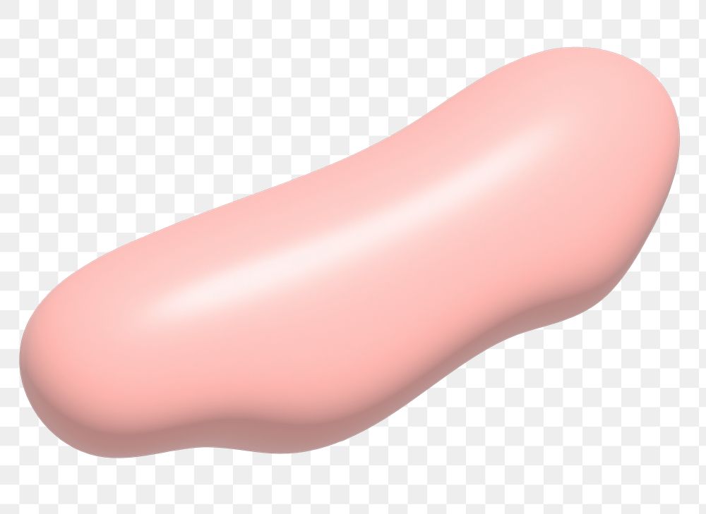 Pink 3D blob png, transparent background