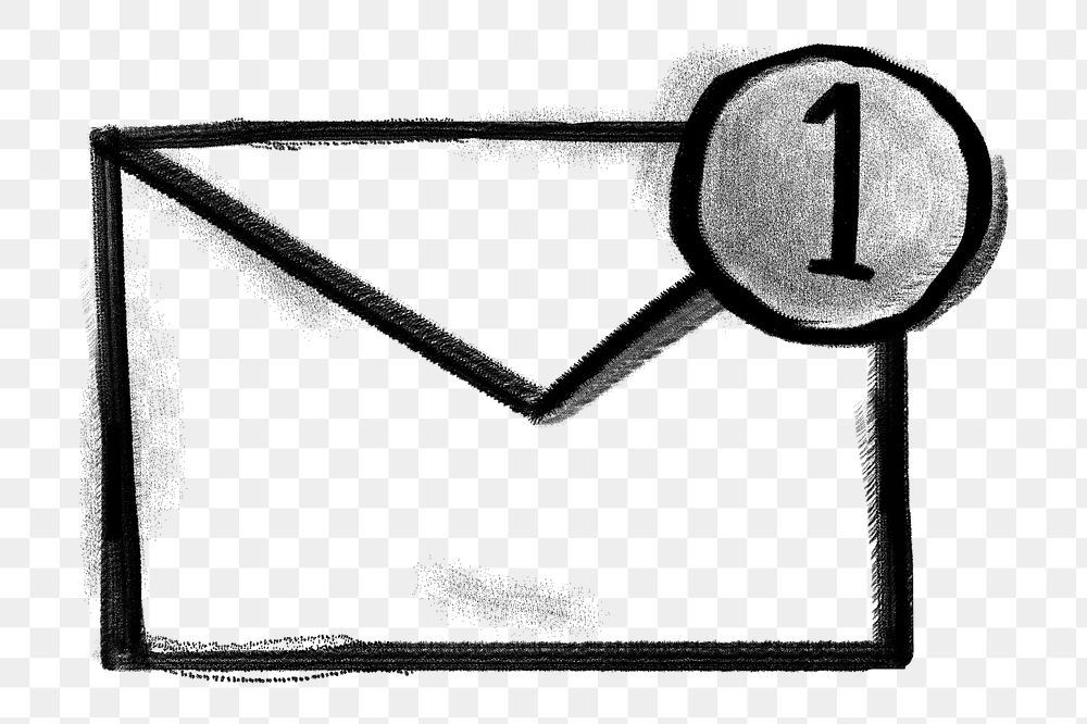 Letter envelope png doodle sticker, email notification icon, transparent background