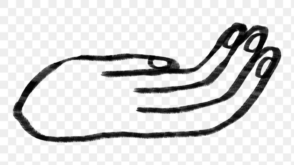 Helping hand png, gesture doodle, transparent background