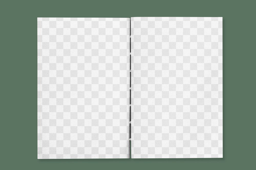 Opened notebook png mockup, transparent design