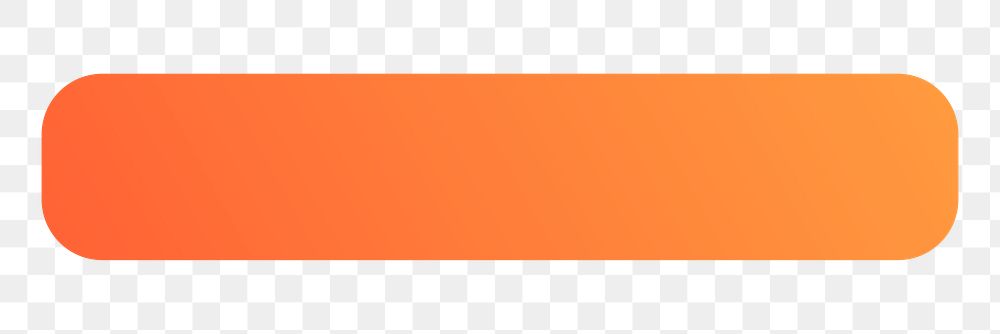 Orange gradient badge png rectangle shape sticker, transparent background